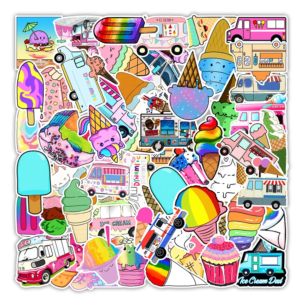 

50pcs enjoy summer ice cream graffiti Laptop Skateboards Luggage Motorcycles Phone Children's Waterproof Sticker Classic Decal