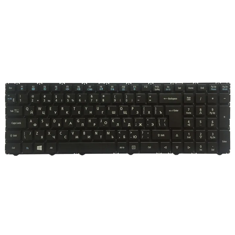 Русская новая клавиатура для ноутбука цвет черный без рамки