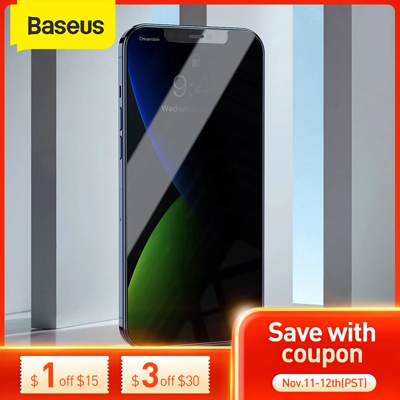 

Защитное стекло Baseus для iPhone 12, 12pro Max, 0,3 мм, 2 шт.