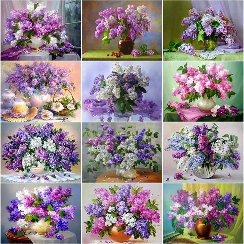 Набор для рисования по номерам RUOPOTY раскраска лавандой цветами Современная