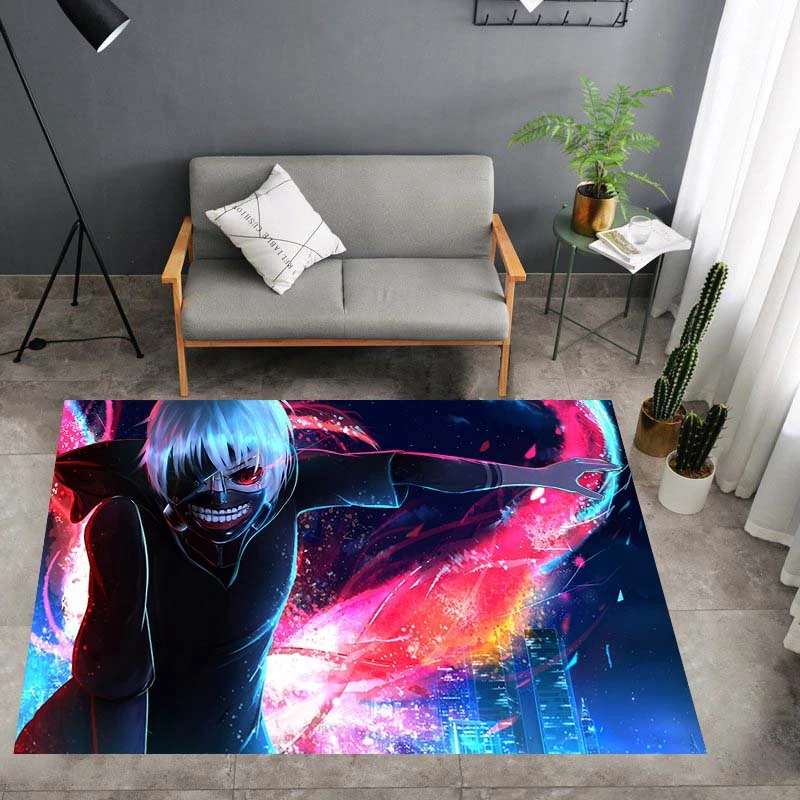 Мультяшный Токийский большой коврик для пола Придверный Квадратный Ковер