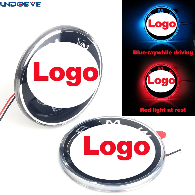 Для BMW синий и красный логотип 82 мм карбоновая передняя крышка задний значок на