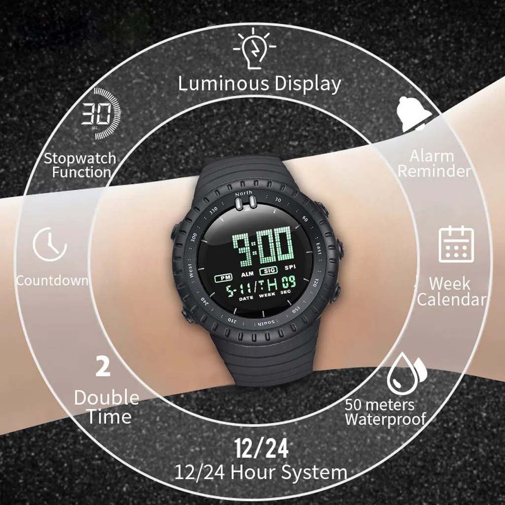 

Analog Digital Wristwatch Men's LED stopwatch Date Sport Outdoor Electronic Watches Men montre digitale homme Relogio Masculino