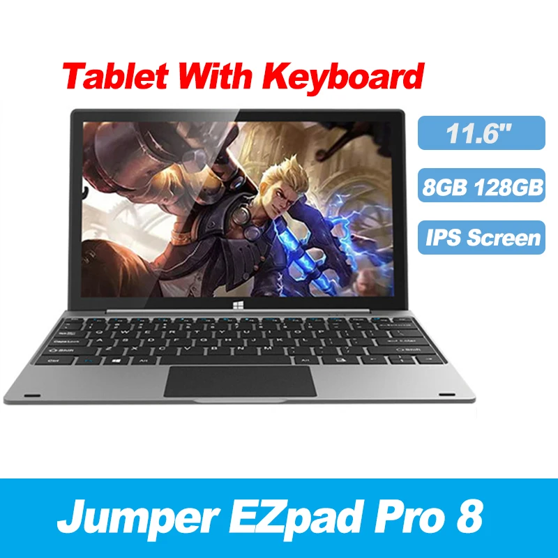 

Jumper EZpad Pro 8 Laptop 11.6" Intel E3950 8GB 128GB Ultra Slim Tablet With Keyboard 1920*1080 IPS Touch Screen WiFi TF Card