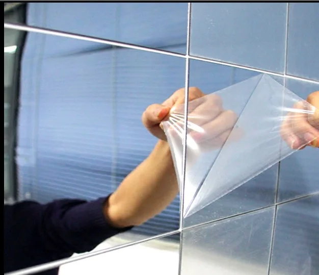 

10pcs 15x15cm thickness:2mm Sliver Acrylic waterproof self-adhesive mirror wall sticker 3D stereo