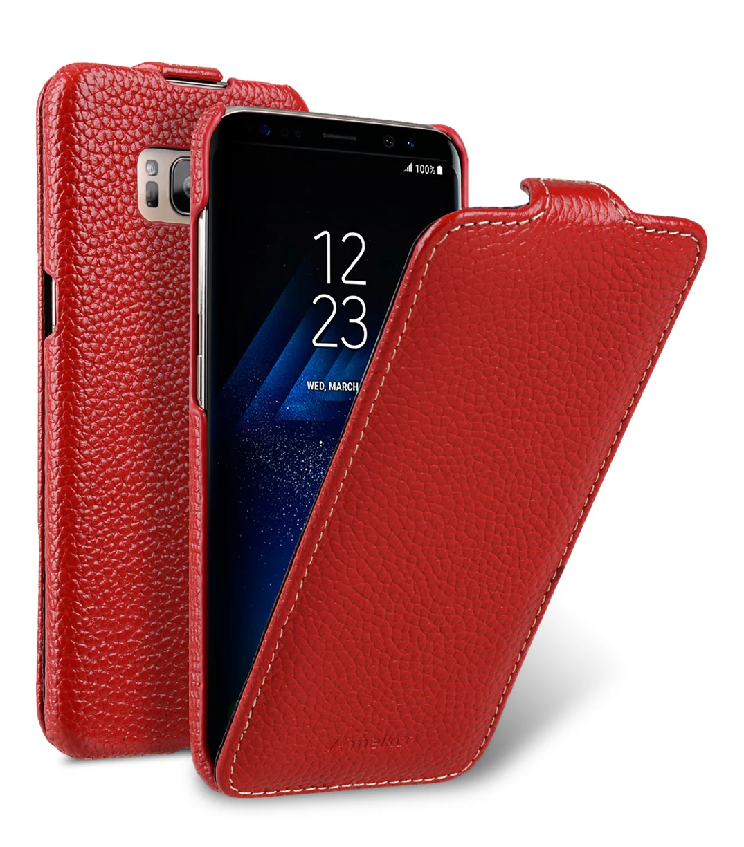 Вертикальный открытый кожаный флип чехол для телефона samsung Galaxy S8 настоящая