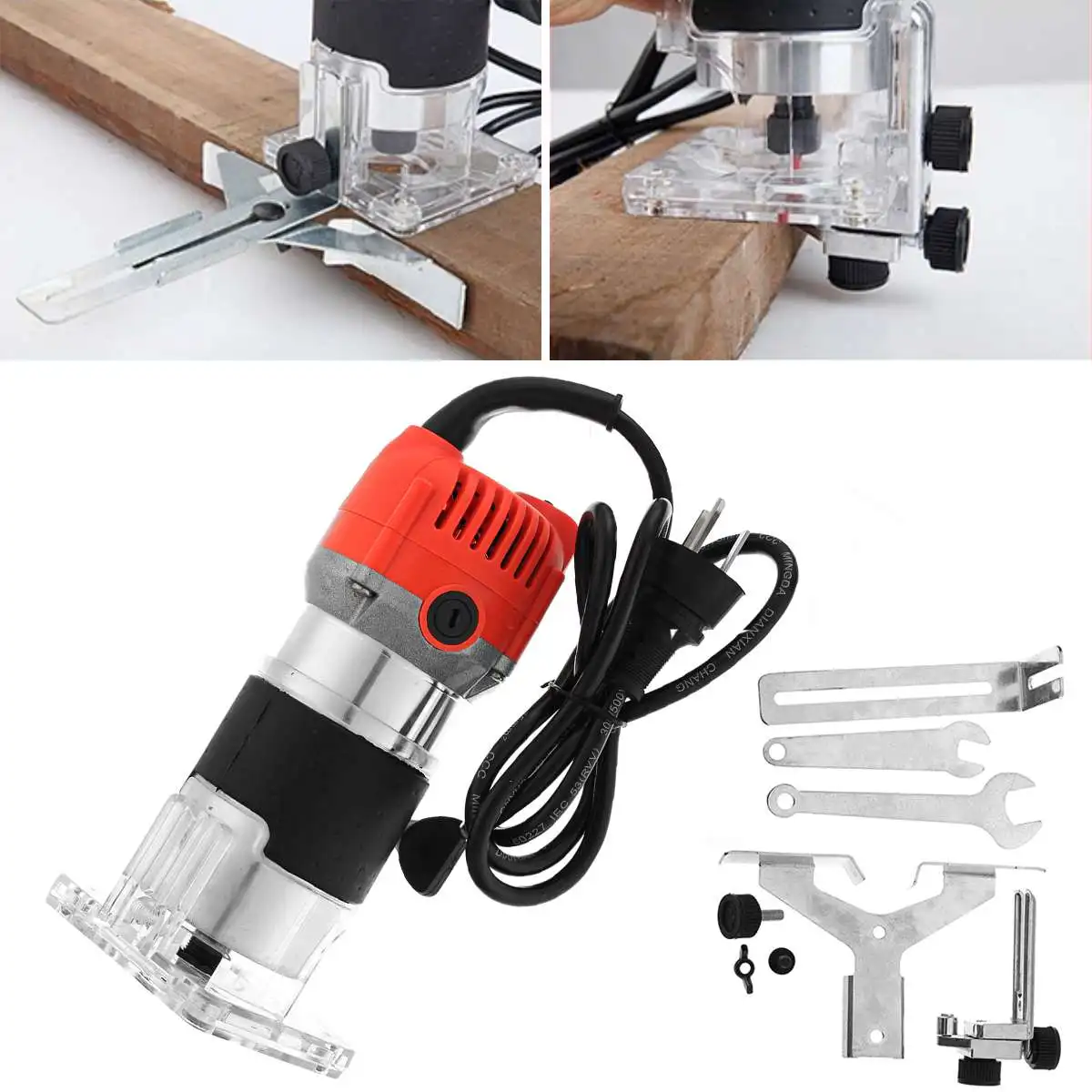 

800w 30000rpm Wood Router Tool Combo Kit Electric Woodworking Machines Power Carpentry Manual Trimmer Tools With Milling Cutter