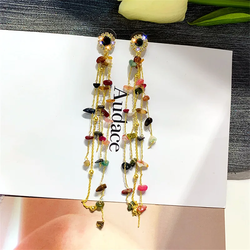 Винтажные серьги-подвески FYUAN из натурального камня богемные для женщин