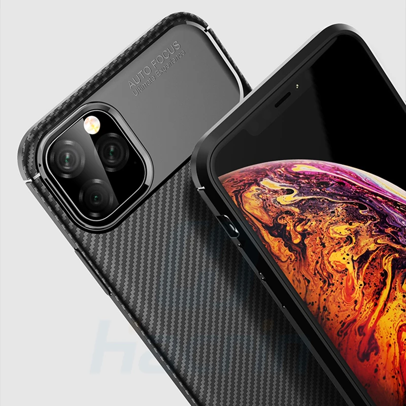 Hacrin чехол для iPhone 11 Pro Чехол из мягкого углеродного волокна противоударный Max