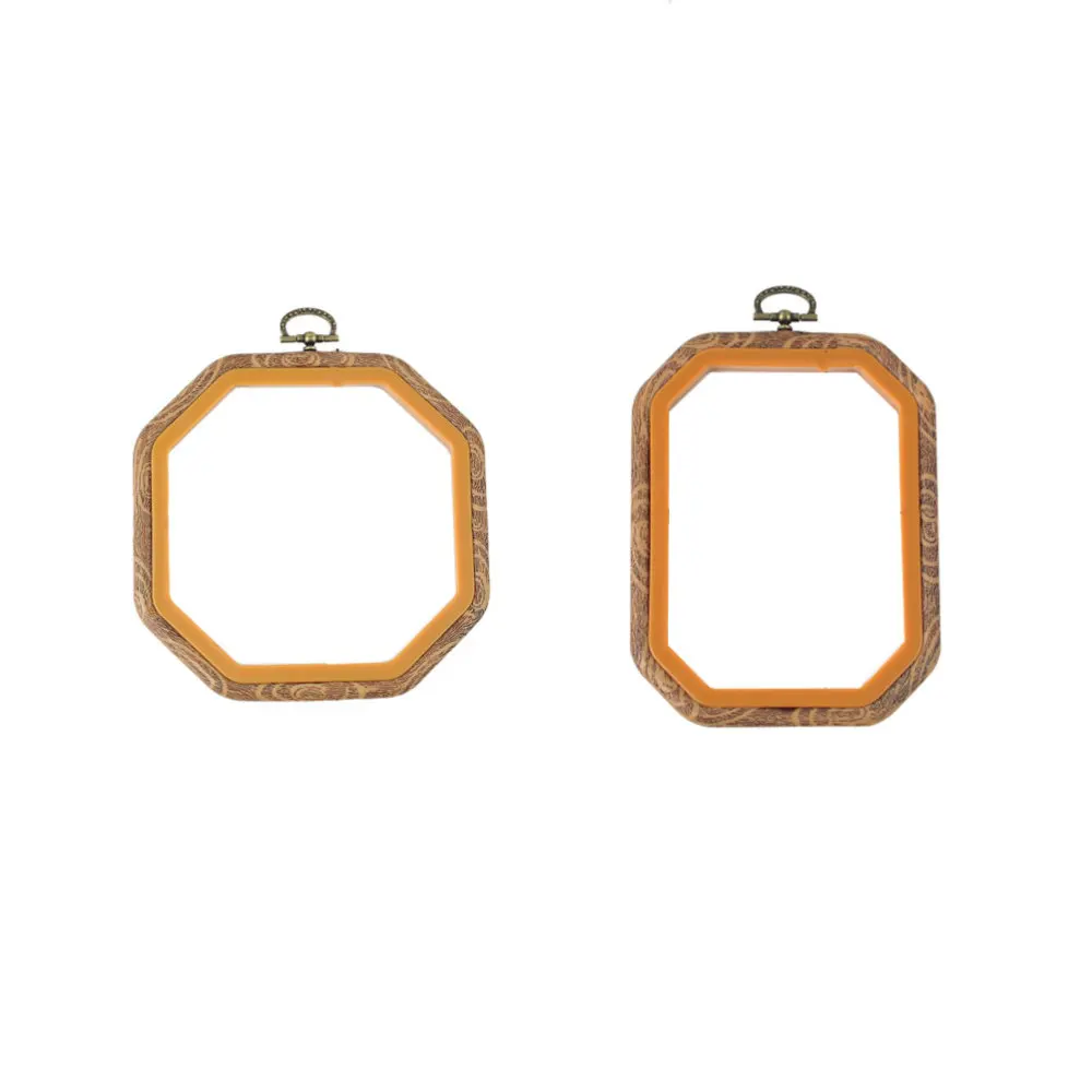 2 шт. имитация дерева вышивка обруч восьмиугольная Рамка DIY ремесло крестиком