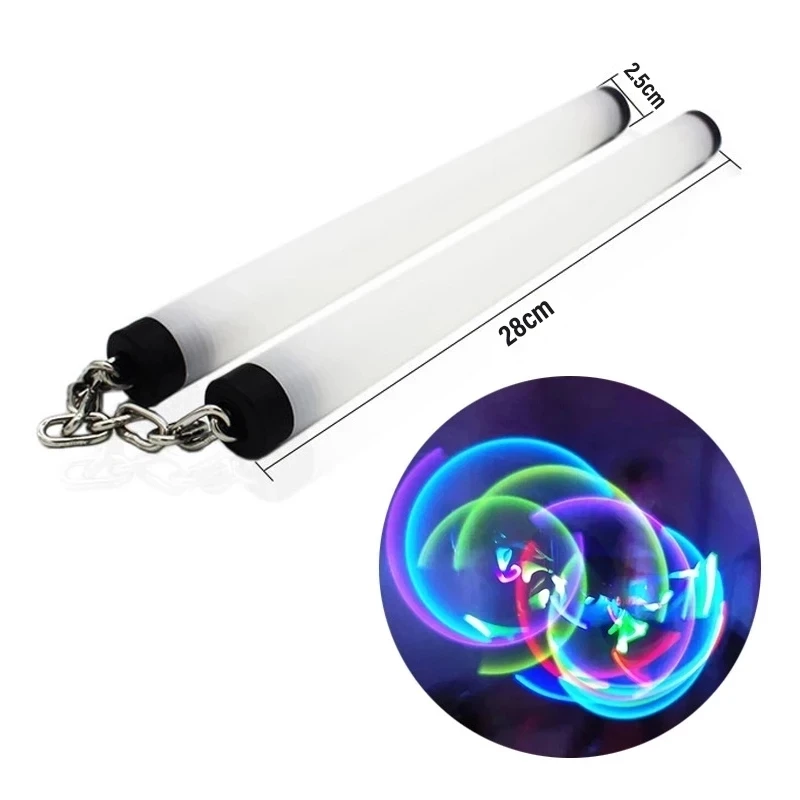 

New 5 Color Led Light Nunchakus Glowing Fluorescent Performance Kongfu Nunchaku Sticks Light Up Toy High Quality Props show Gift