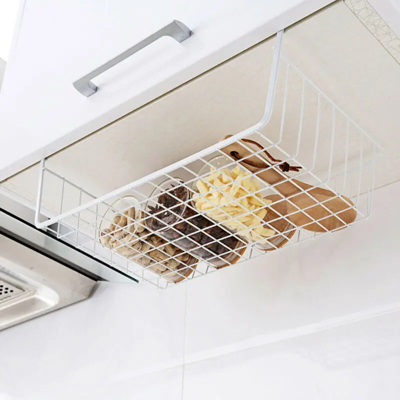 

Cabinet Storage Rack Tool Space saving Wrought Iron Hanging Under Shelf