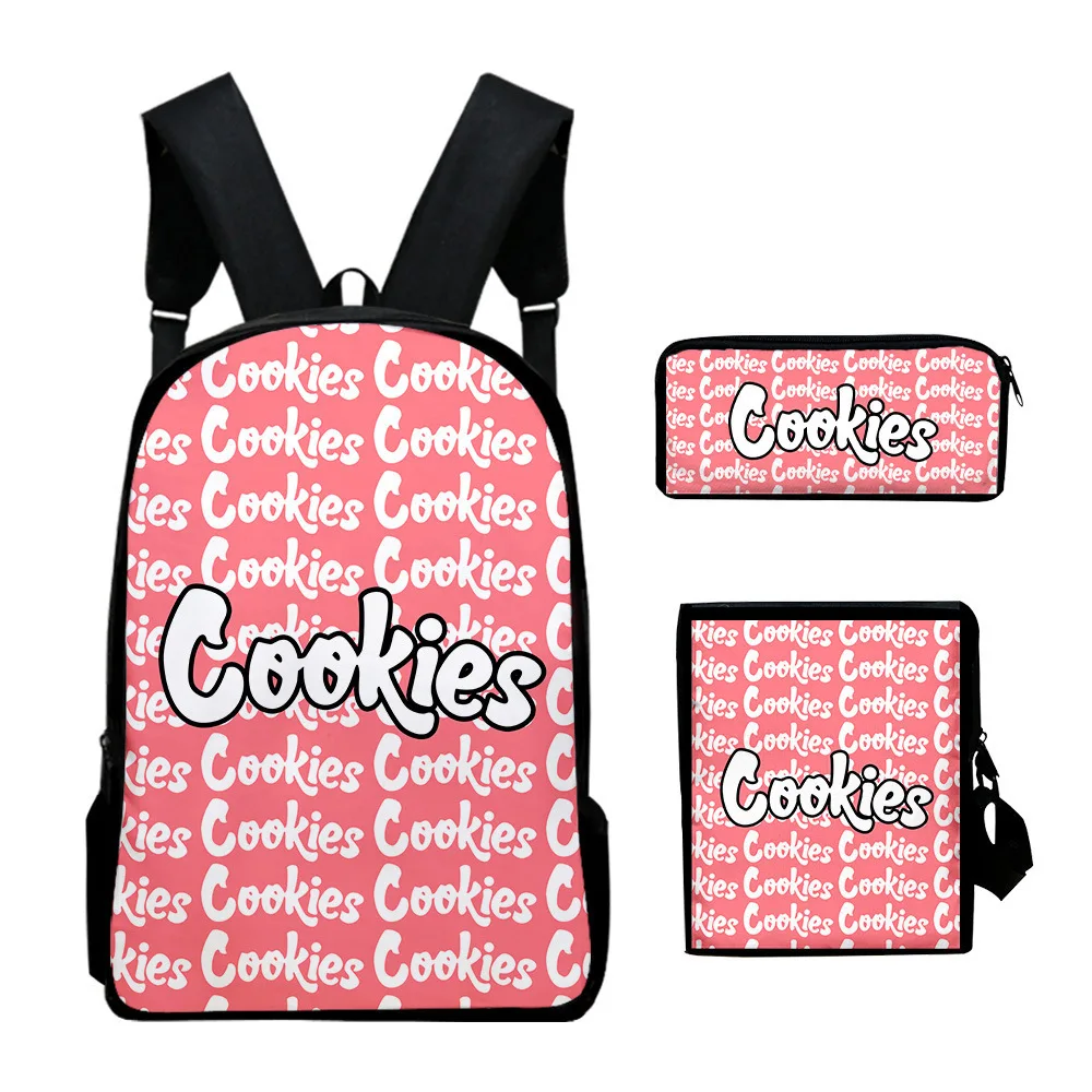 

Weysfor 3Pcs/Set Backpacks 3D Priint Cookies Teenager Boys Girls School Bags Women Men Oxford Waterproof Streetwear Travel Bags