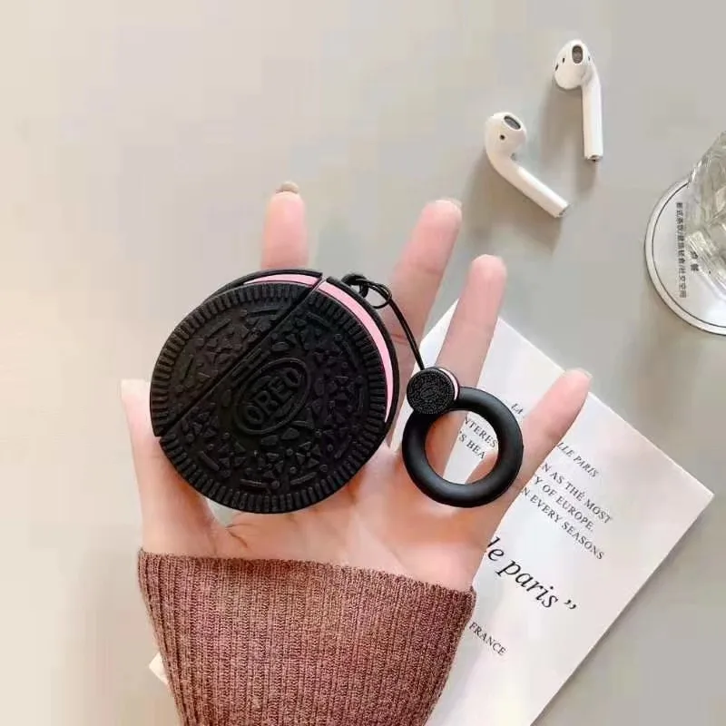 Мода Oreo молоко шоколадное печенье беспроводной Bluetooth наушники чехол для AirPods 2 1 милый 3D Мягкий силиконовый чехол для гарнитуры - Цвет: 2