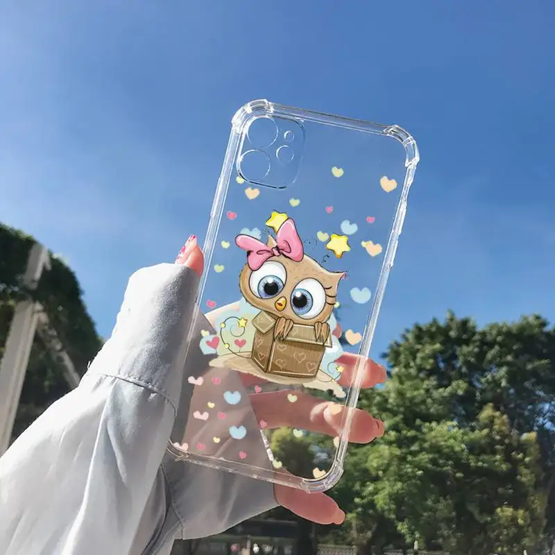 

cute Owl Lover Cartoon Phone Case Transparent for Clear iPhone 11 12 8 7 6 6S XS MAX Plus X 5S SE 2020 XR mini pro