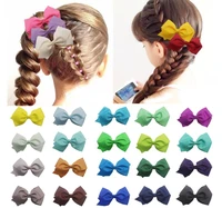 40pcslot 4 5 inches sweet candy color hair bows with clip kids girls boutique handmade hair clip hairgrips hair accessories