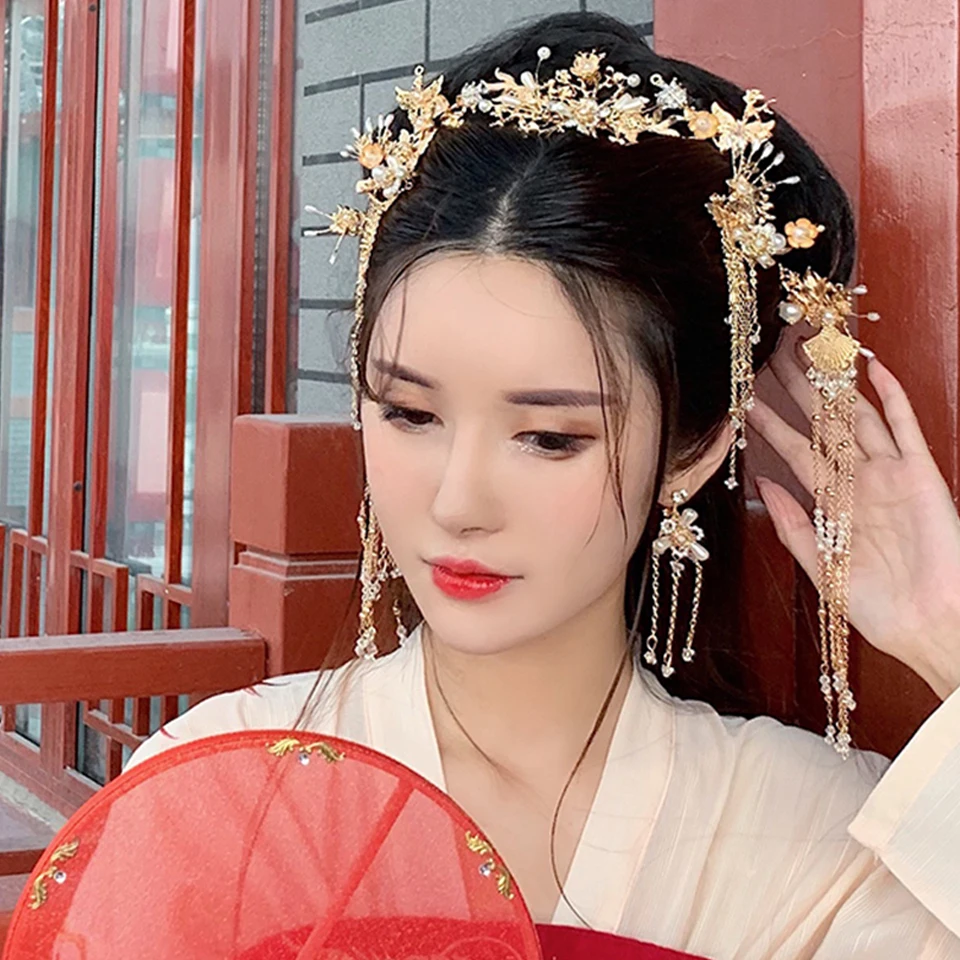 Новый головной убор для невесты традиционный китайская Корона Феникс роскошные