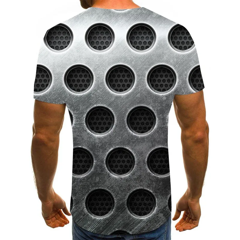 

Men Clothing Metal Horror Harajuku Streetwear O-Neck Short Realistic and Cool