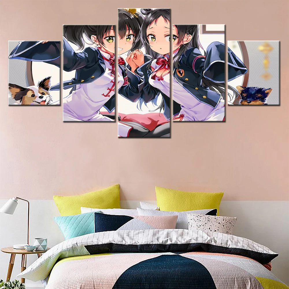 

Canvas Painting 5 Piece Japan Anime Teria Wang Hasuki Girls Posters Modern Wall Decoration Frames For Pictures Kawaii Room Decor