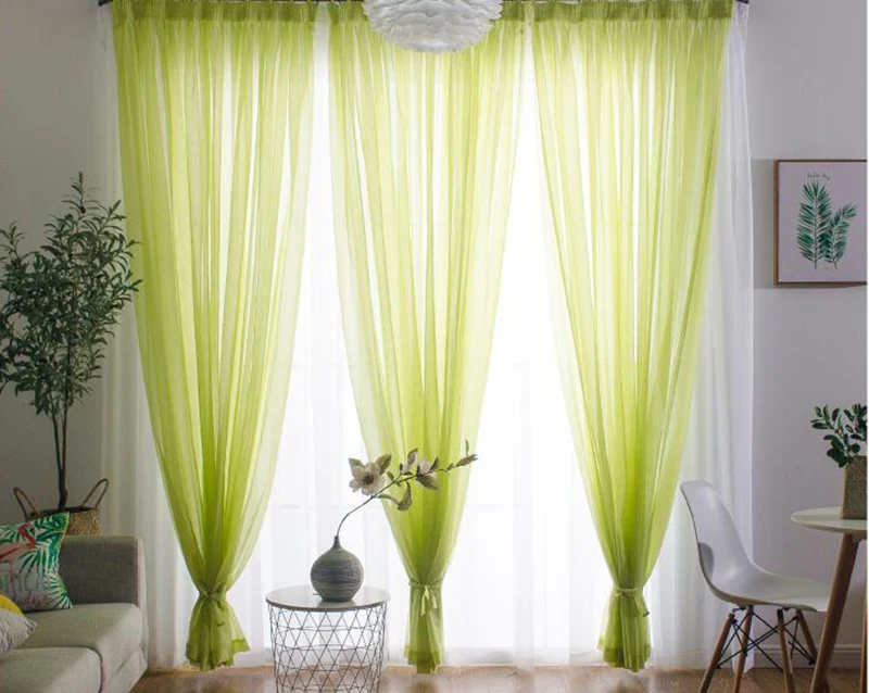 Белые тюлевые занавески для окна Гостиная Спальня в Кухня готовой обработки