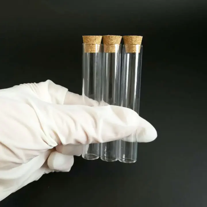 

70pcs/lot 12*75mm Flat bottom Clear Glass test tubes with cork stopper for kinds of Laboratory/schools USD LINK