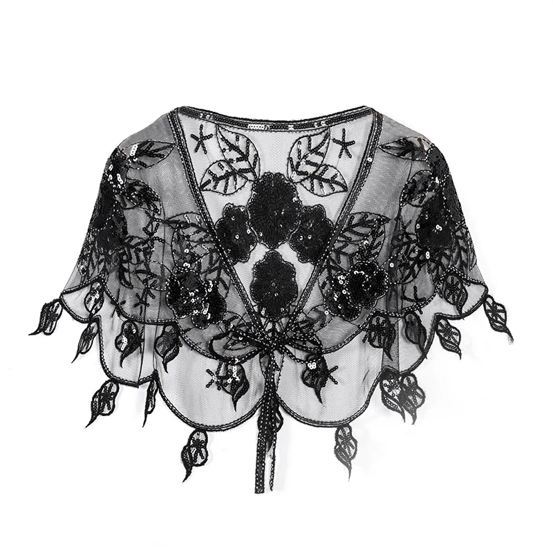2019 Silver Sequined Woman Wraps Bridal Capes Shawl Beaded Elegant Evening Party Wedding Bolero Cape Jacket Accessories |