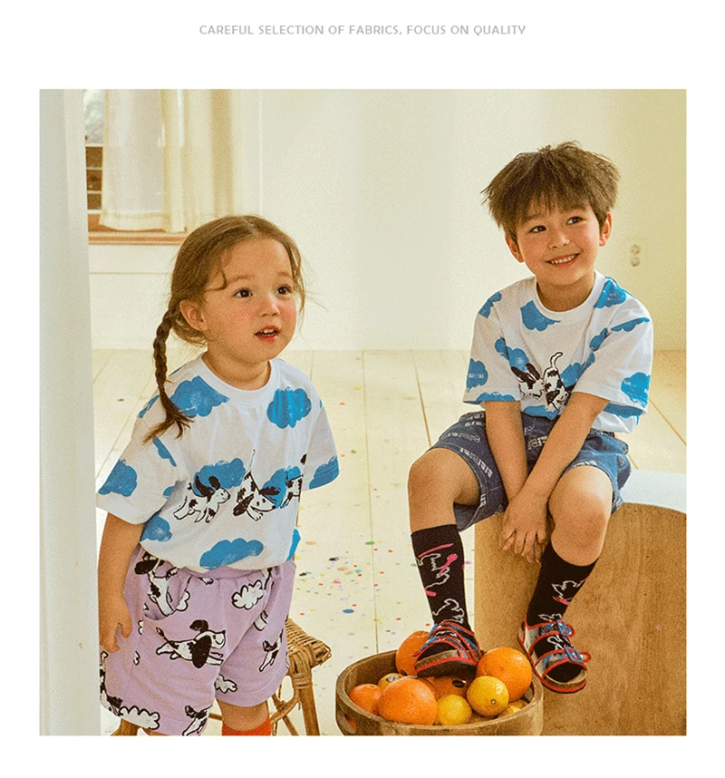 

EnkeliBB Kids Boys and Girls Summer T Shirt and Bloomers Kds Fahsion Cartoon Pattern Brother Sister Matching Clothes Summer