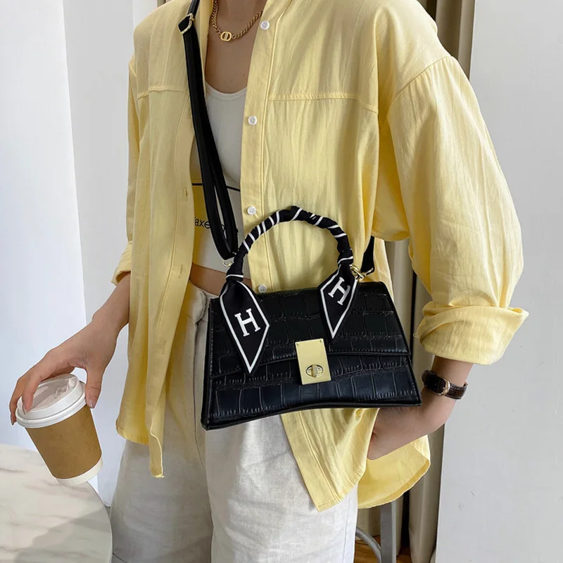 

High-Quality Leather Bag 2021 New Women's Small Handbag Designer Summer Shoulder Bag Luxury Brand Silk Scarf Messenger Bag