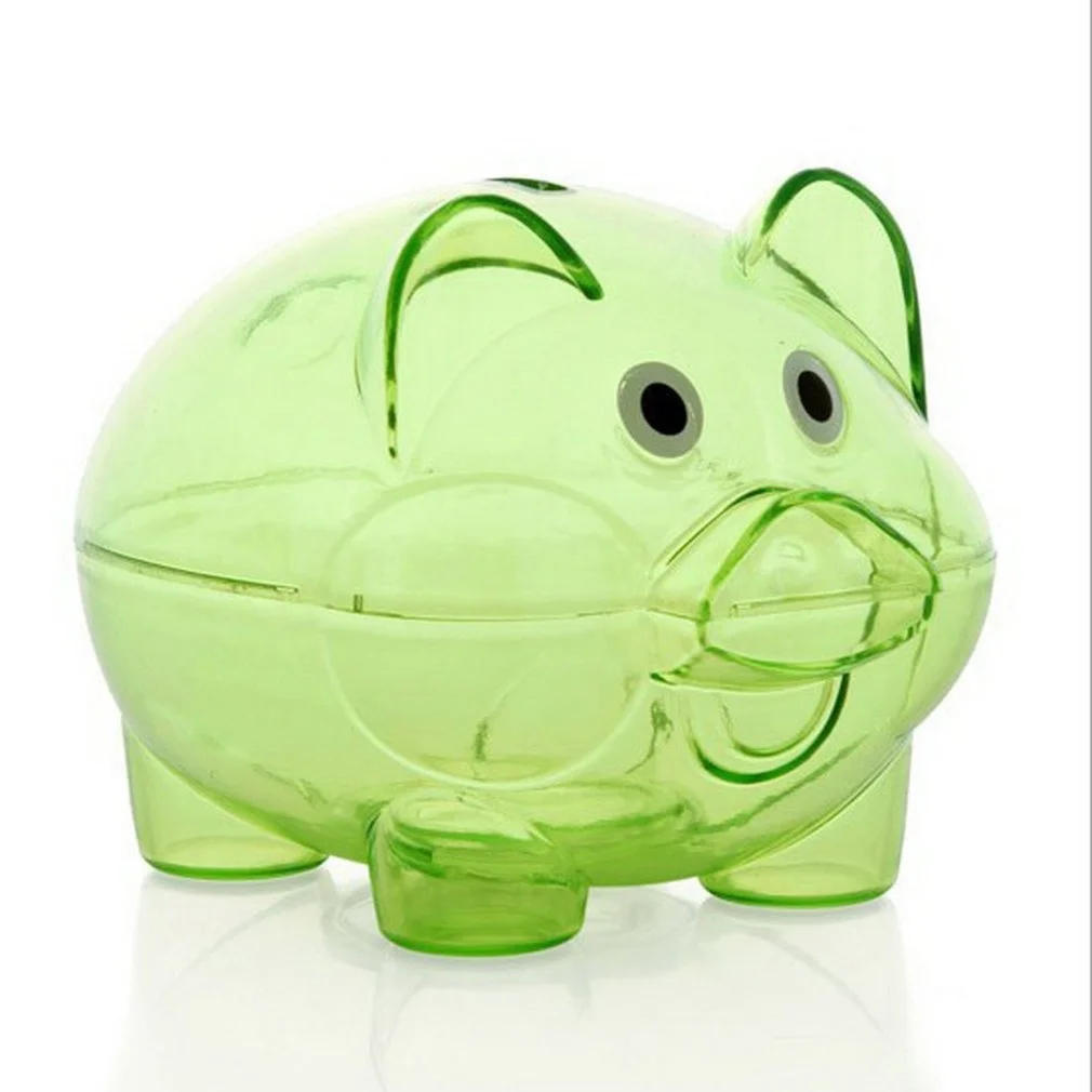 

New Transparent Plastic Money Saving Box Case Coins Piggy Bank Cartoon Pig Shaped Child Lovers Gift For Home Decor Dropshipping