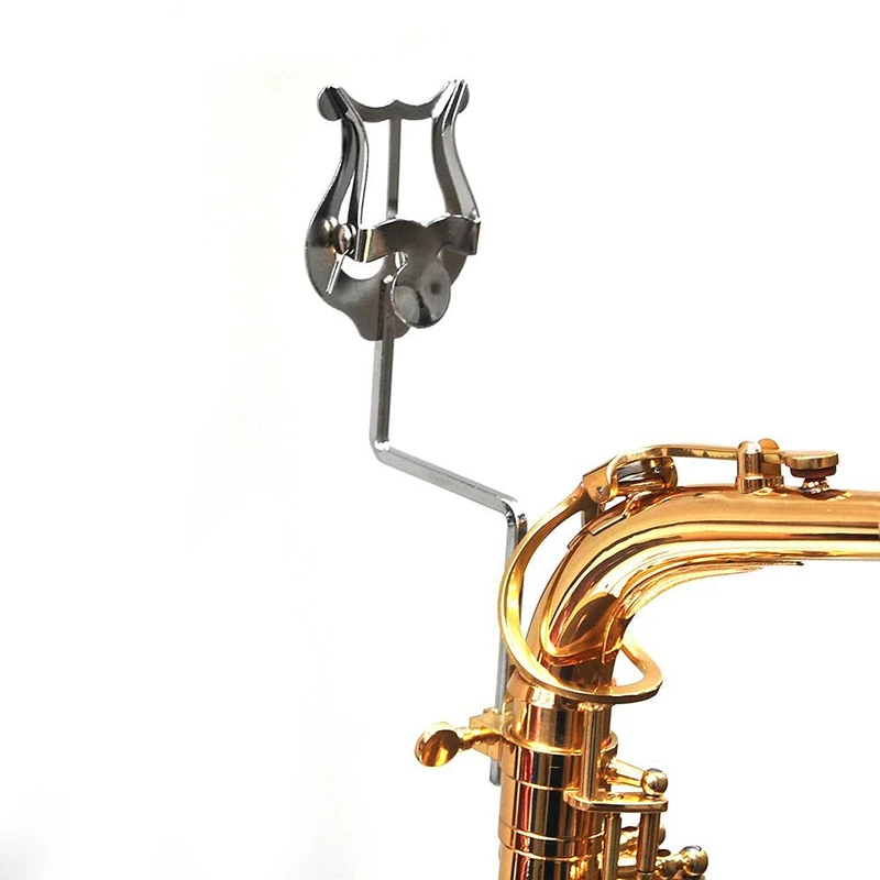 New Alto Tenor Saxophone Marching Spectrum Clip Sheet Music Stainless Steel Sax Lyre Clamp-On Holder | Спорт и развлечения