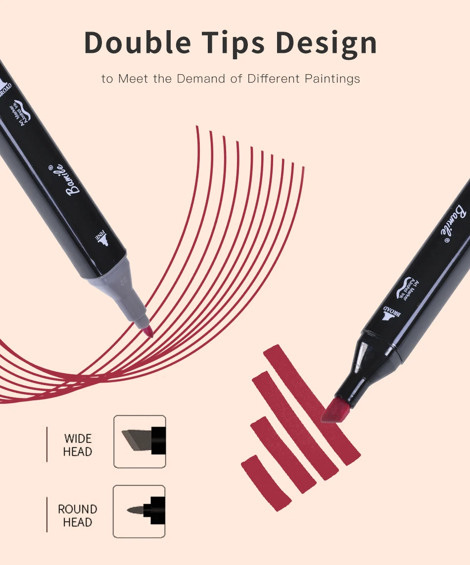 Touchfive Single Art Marker 80 Colors Dual Head Alcohol Based Sketching Markers Manga Drawing Brush Pen School Paint Supplies | Канцтовары
