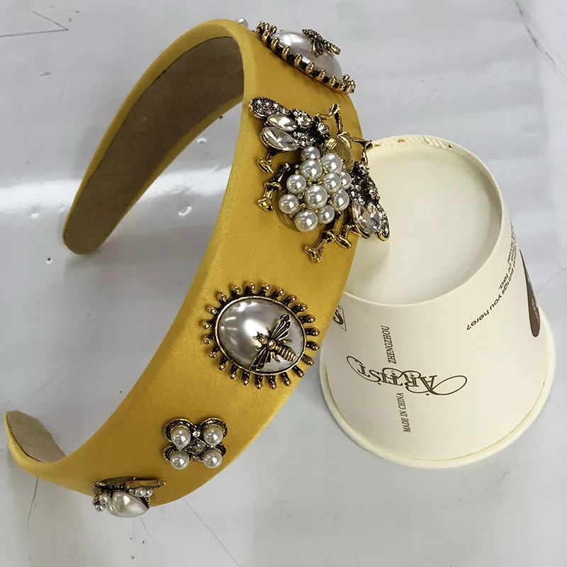 Повязка на голову для женщин с бусинами в виде пчелы |