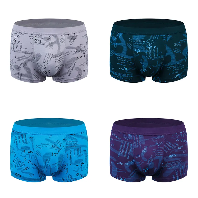

4 Pack Men Boxers Underwear Bamboo Fiber Sexy Boxershorts Mens Pants Breathable Male panties Calecon Homme Ondergoed Mannen