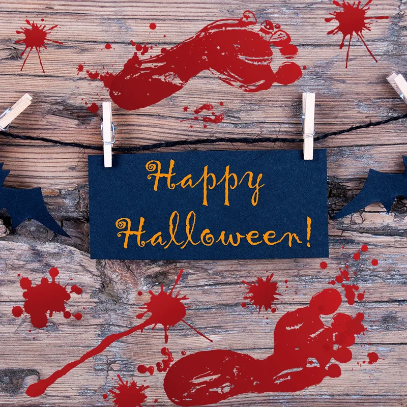

Halloween Horror Blood Footprint Wall Sticker DIY Removable Creepy Blood Footprint PVC Decal Home Living Room Decor