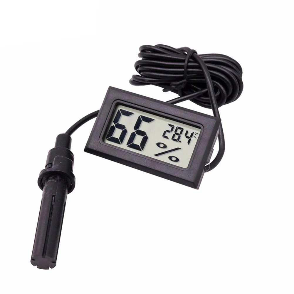 

Профессиональный мини-зонд с ЖК-дисплеем, цифровой термометр, гигрометр, измеритель влажности и температуры, без аккумулятора, 1 шт.