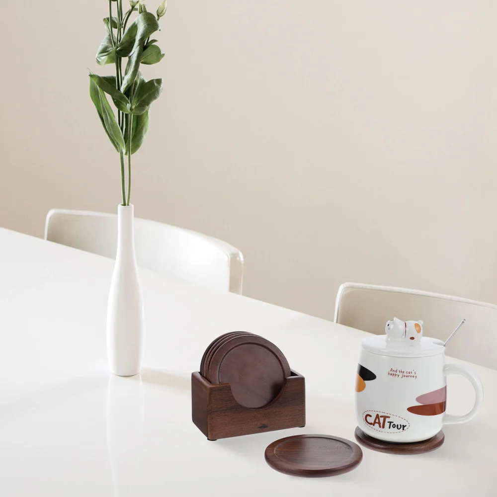 

1 Set of Simple Photo Props Teacup Coasters Creative Insulation Pad for Drinks