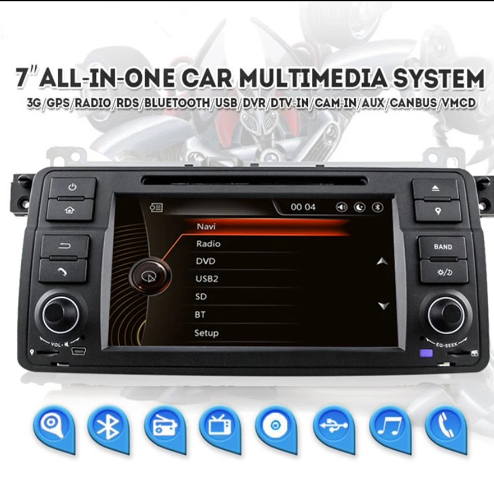 1Din Android System Car Video Stereo GPS Navigation Radio Support Rear View Camera for BMW 3 Series E46 M3 Rover 75 MG ZT | Автомобили и