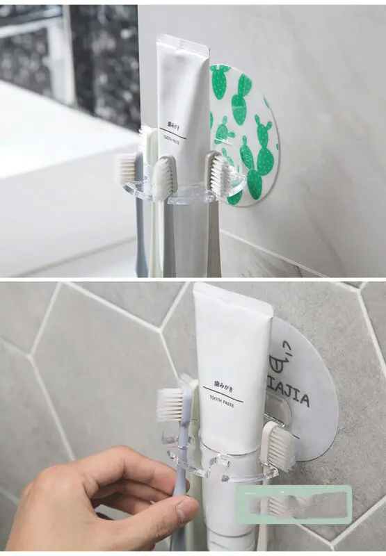 

Новый креативный держатель для зубных щеток на присосках, 5 стойки, настенное крепление для ванной комнаты