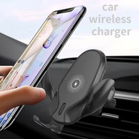 10w qi car wireless charger for iphone 12 11 xs xr x 8 samsung s20 s10 magnetic usb infrared sensor phone holder mount