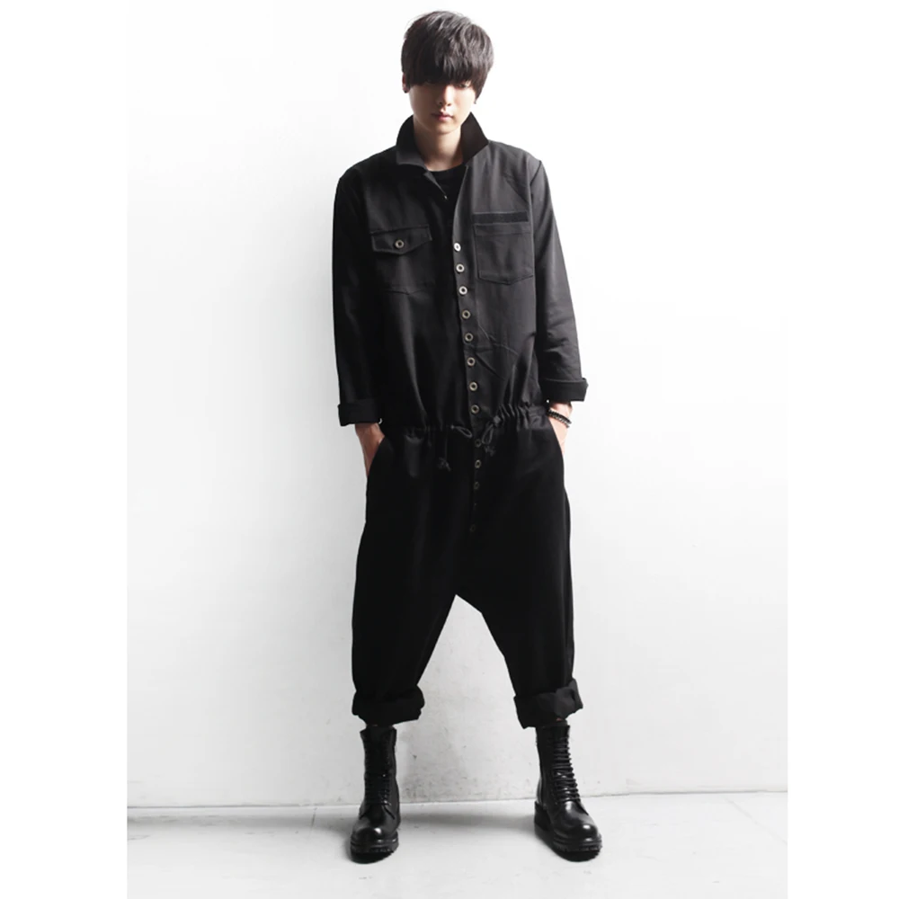 Spring and summer new Korean version of the tide men's personality boots pants jumpsuit brand casual large size fa | Мужская одежда