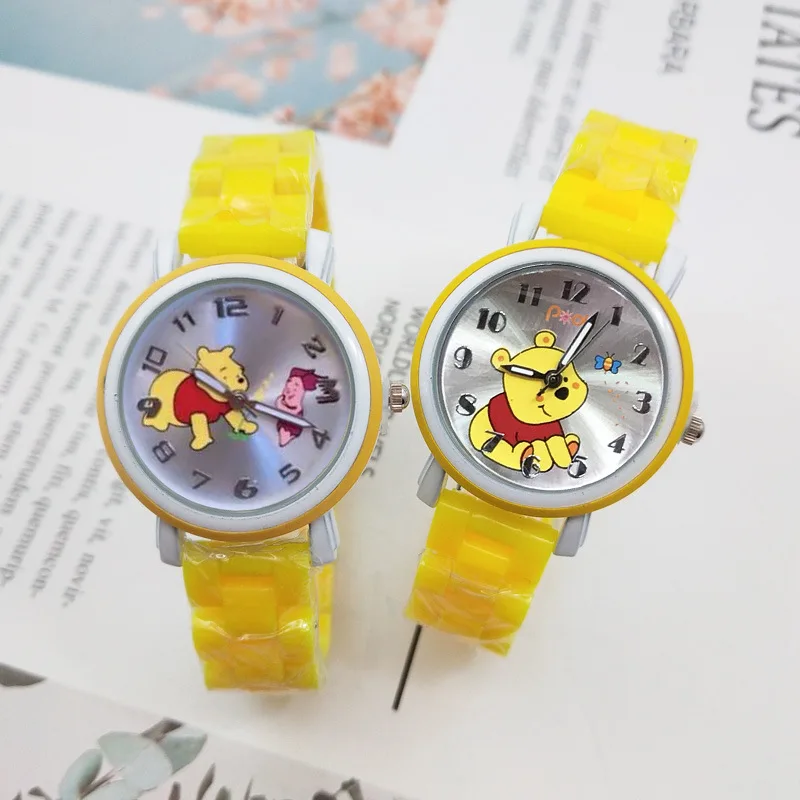 

Disney Winnie Pooh Children's Watch Anime Movie Character Ceramic Strap Pointer Luminous Digital Quartz Watch Birthday Gifts