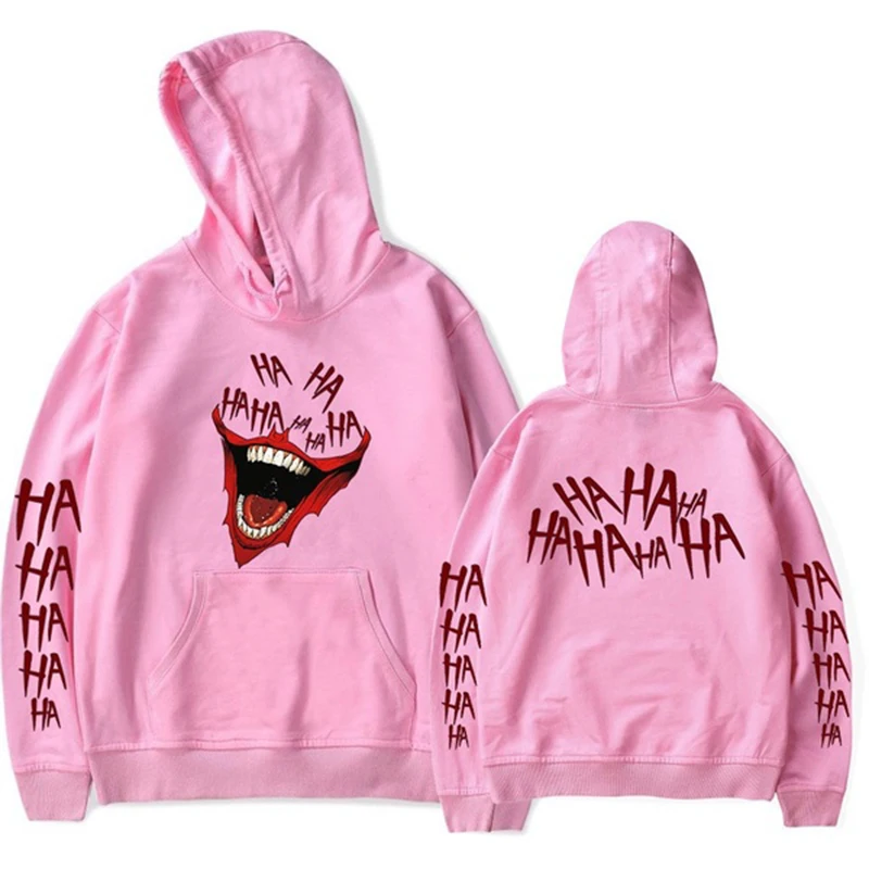 

Movie Joker Fashion Personality Hoodies HAHA Joker Funny Smile Print Pullover Men Women Long Sleeve Casual Hooded Sweatshirt Top