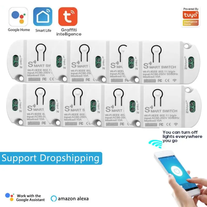 

2020 NEW Tuya APP 10A Wifi Smart Switch Timer Wireless Switches Smart Home Automation Compatible With Alexa Google Home