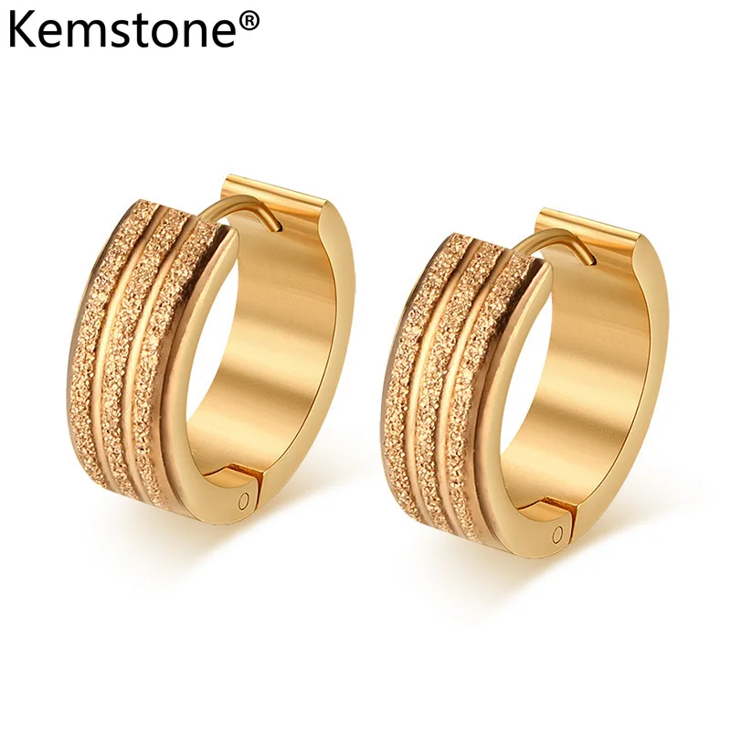 

Kemstone 4MM Gold Color Stainless Steel Hoop Earrings Jewelry Gift for Women