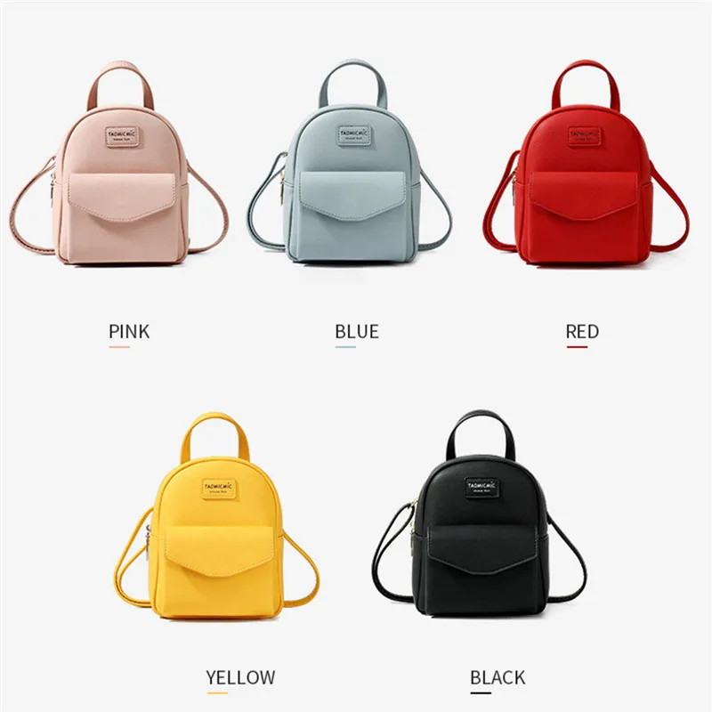 

Brand Designer Fashion Women Backpack Mini Soft Touch Multi-Function Small Backpack Female Ladies Girl Black 5 Colors