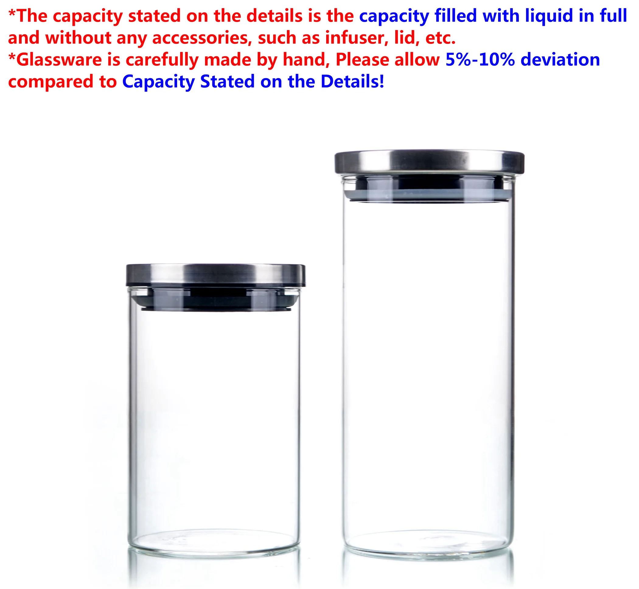 Lots Sized Heat Resistant Clear Glass Tea Candy Storage canister w/ Lid | Дом и сад