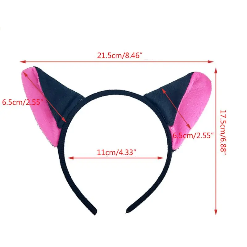

3Pcs Festival Party Cat Ear Hair Hoop Tail Tie Set Halloween Christmas Women Girl Cute Headband Costume Cosplay Headwear