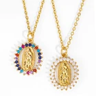 Модные Разноцветные Позолоченные радужные девственницы Мария подвески для женщин 2021 медные модные ювелирные изделия VNE355