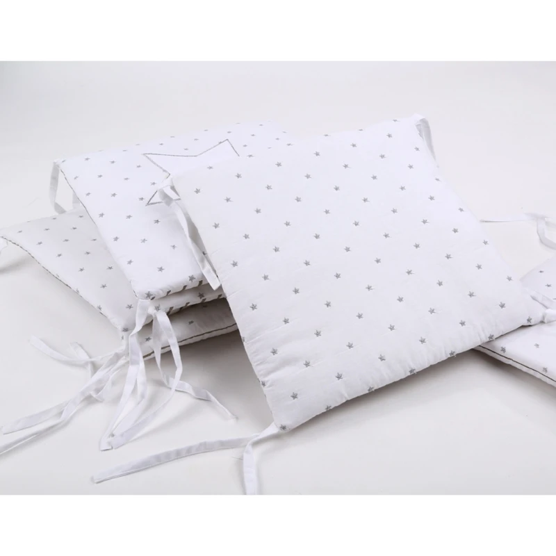 

6pcs Stars Design Baby Bed Thicken Bumper Set Crib Around Cushion Cot Protector Pillows Newborns Room Decor 30*30cm