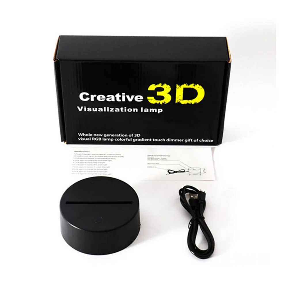 Подарок на день рождения 7 цветов светодиодный светильник акриловая панель 3D